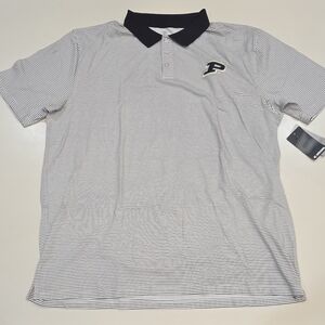 PURDUE BOILERMAKERS|Colosseum Black Striped Polo Pullover|Men's Size XXL